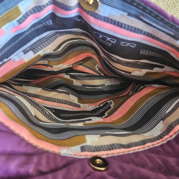 Big Buddha Quilted Purple Velvet Studded Crossbody Purse - Picture 8 of 13